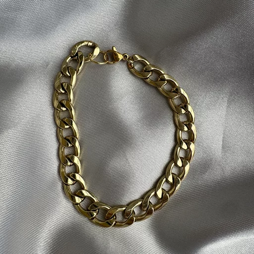 Armband grov guldkedja med l&auml;nkar, remake.