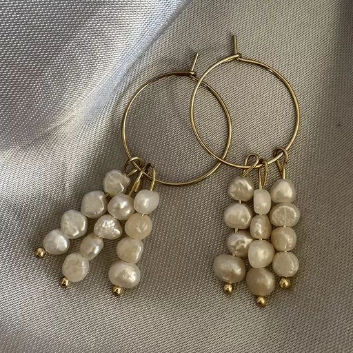 Hoops, guldringar med p&auml;rlor. Remake.